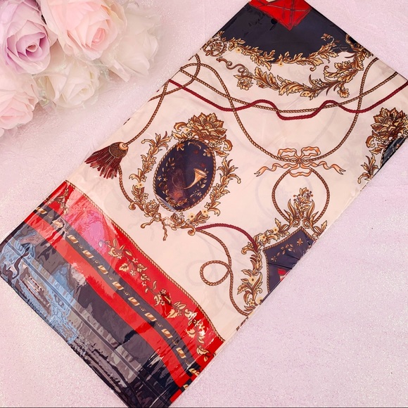 Boho Beach High Quality Silky Square Scarf Wrap - Picture 3 of 3